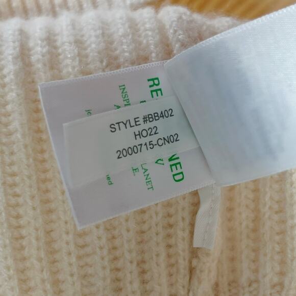 J.Crew Ribbed Cashmere Oversized Crewneck Sweater Ivory Size XS - Picture 6 of 8